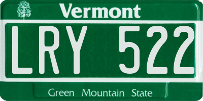 VT license plate LRY522
