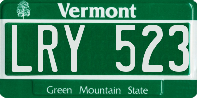 VT license plate LRY523