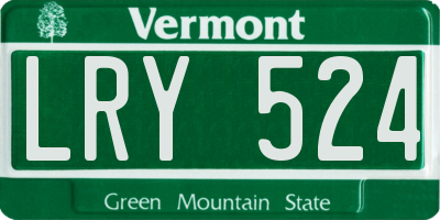 VT license plate LRY524