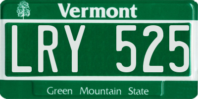 VT license plate LRY525
