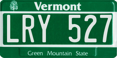 VT license plate LRY527