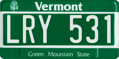 VT license plate LRY531