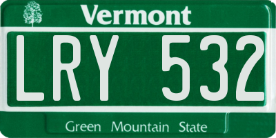 VT license plate LRY532