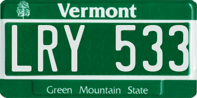VT license plate LRY533
