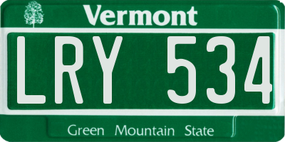 VT license plate LRY534