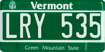 VT license plate LRY535