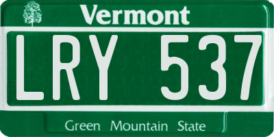 VT license plate LRY537