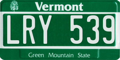VT license plate LRY539
