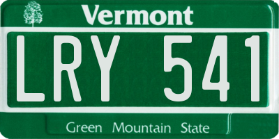 VT license plate LRY541