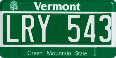VT license plate LRY543