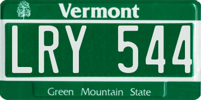 VT license plate LRY544