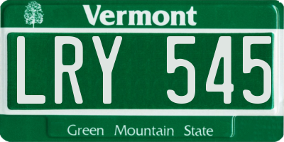 VT license plate LRY545