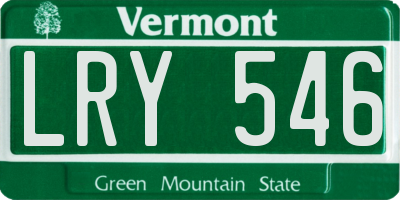 VT license plate LRY546