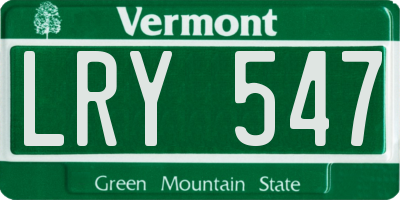 VT license plate LRY547