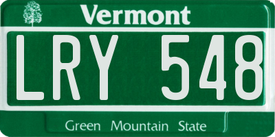 VT license plate LRY548