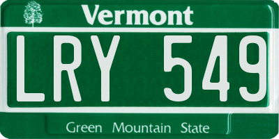 VT license plate LRY549