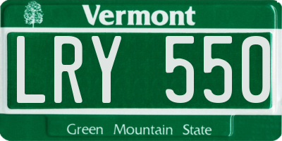 VT license plate LRY550