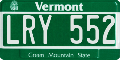 VT license plate LRY552
