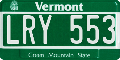 VT license plate LRY553