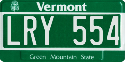VT license plate LRY554