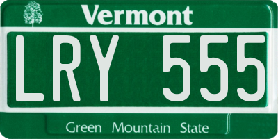VT license plate LRY555