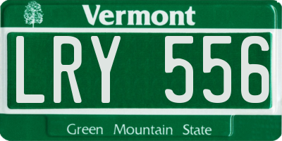 VT license plate LRY556