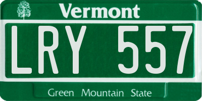 VT license plate LRY557