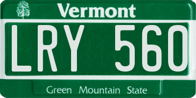 VT license plate LRY560