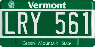 VT license plate LRY561