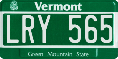 VT license plate LRY565