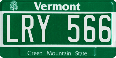 VT license plate LRY566