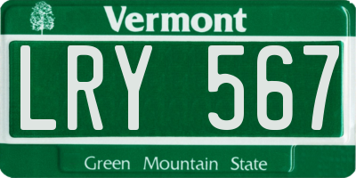 VT license plate LRY567