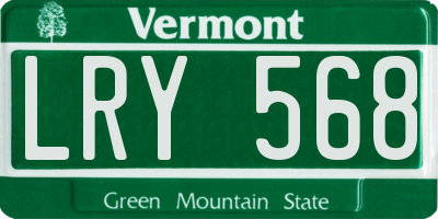 VT license plate LRY568