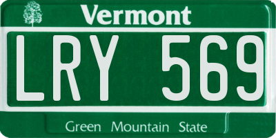 VT license plate LRY569