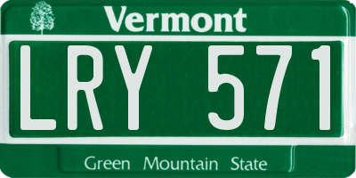 VT license plate LRY571