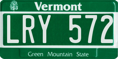 VT license plate LRY572