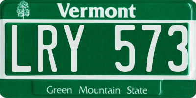 VT license plate LRY573