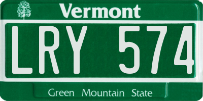VT license plate LRY574