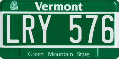 VT license plate LRY576