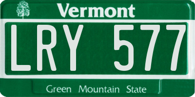 VT license plate LRY577