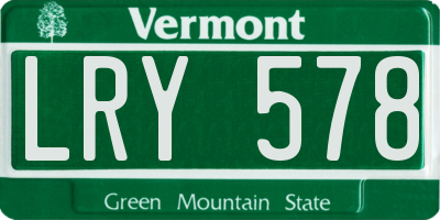 VT license plate LRY578