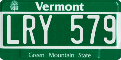 VT license plate LRY579