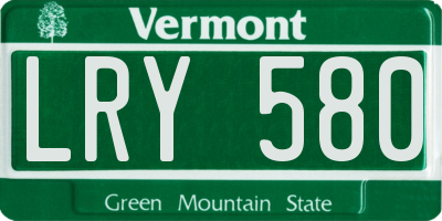 VT license plate LRY580