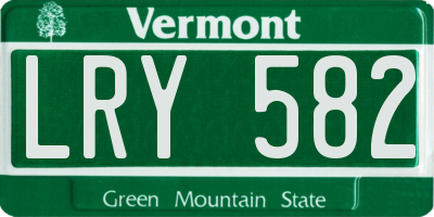 VT license plate LRY582