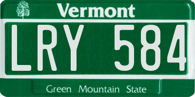 VT license plate LRY584