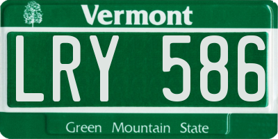 VT license plate LRY586