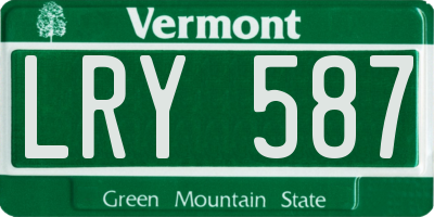 VT license plate LRY587