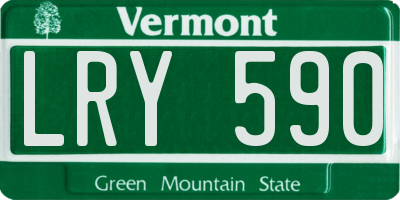 VT license plate LRY590