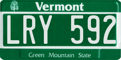 VT license plate LRY592