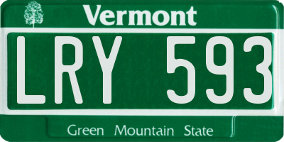VT license plate LRY593